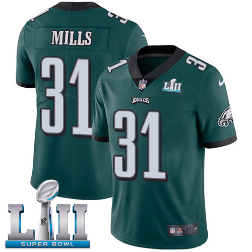 Nike Eagles #31 Jalen Mills Midnight Green Team Color Super Bowl LII Men's Stitched NFL Vapor Untouchable Limited Jersey - Click Image to Close